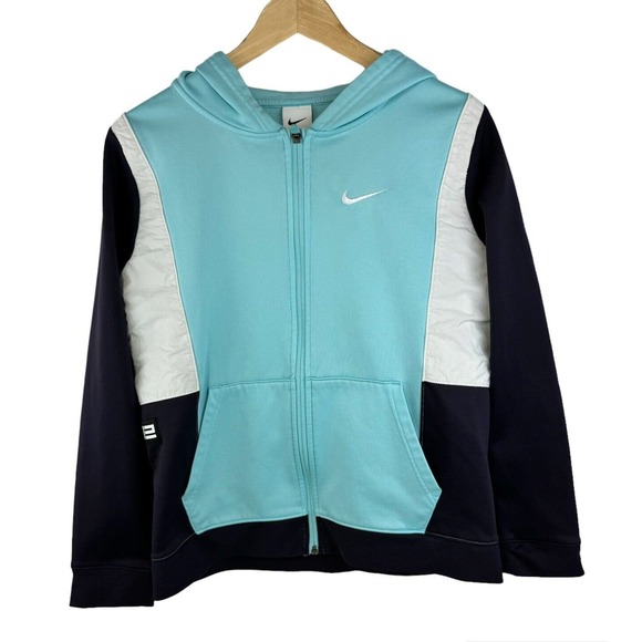Nike Other - Nike Big Boys -Girls ThermaFIT Elite Full-Zip Hoodie sz XL Turquoise Blue White
